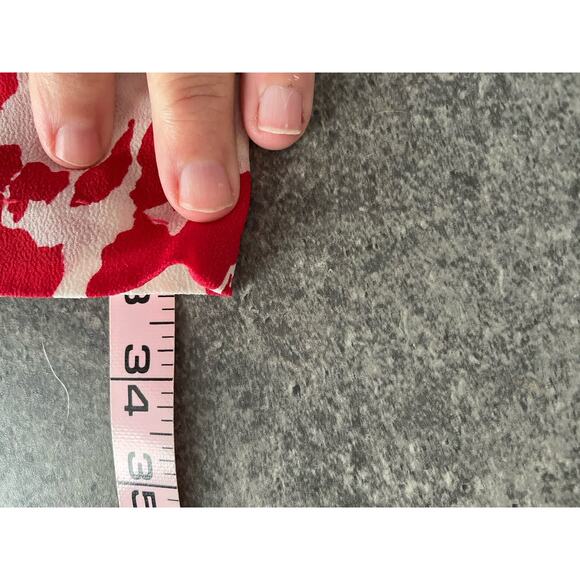 VTG Liz Claiborne Skirt Womens  6 Red Hot Artsy Flowy Career Boss Babe Rich Mom - Picture 8 of 9